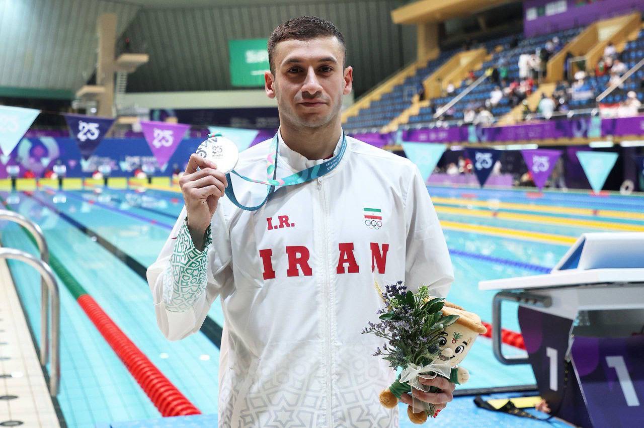 بازی‌های همبستگی کشورهای اسلامی؛ هومر عباسی در ماده  ۵۰ متر کرال پشت  به مدال نقره رسید 